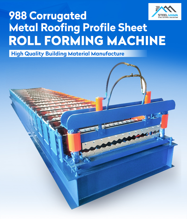 988 Corrugated Metal Roofing Profile Sheet Roll Forming Machine