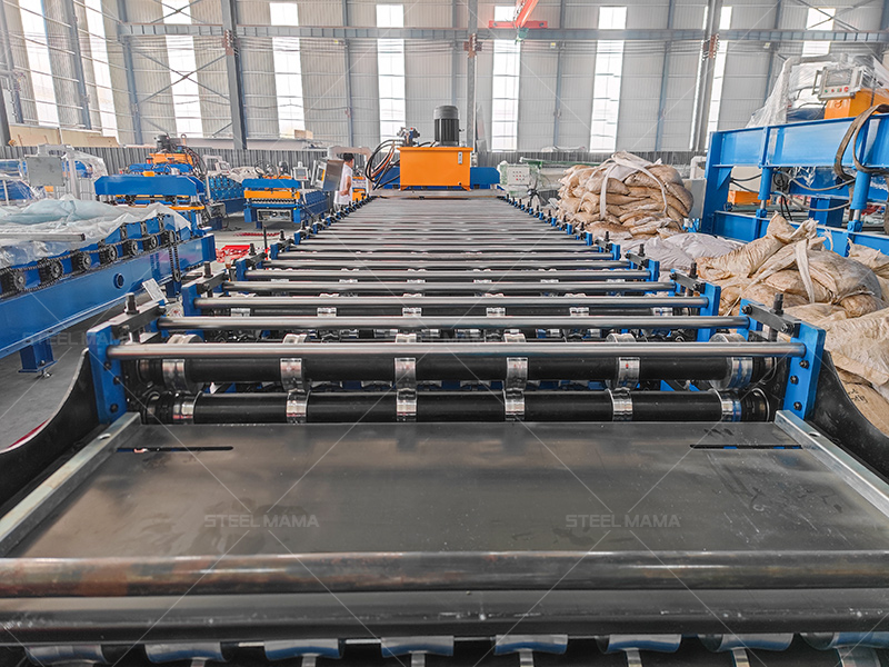 hydraulic double layer trapezoidal sheet profile roll forming machine