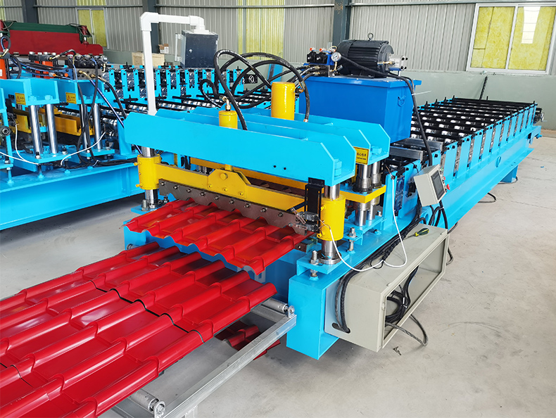 Double layer trapezoidal roof tile building material roll forming machine