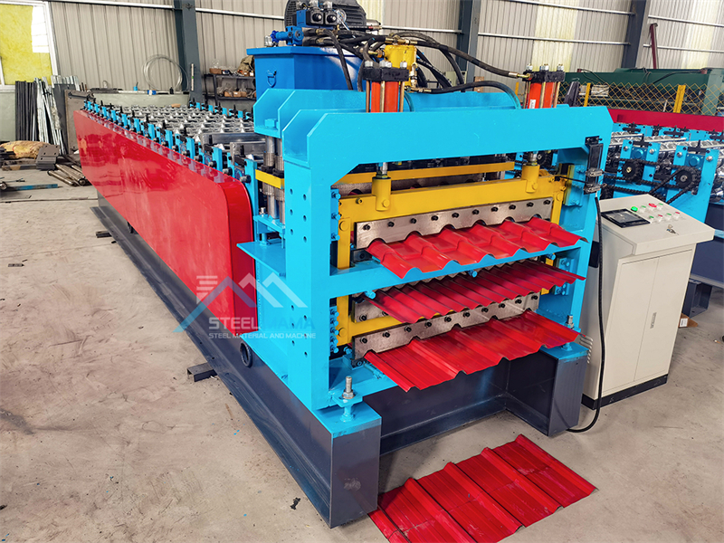 three layer color steel metal roof panel roll forming machine