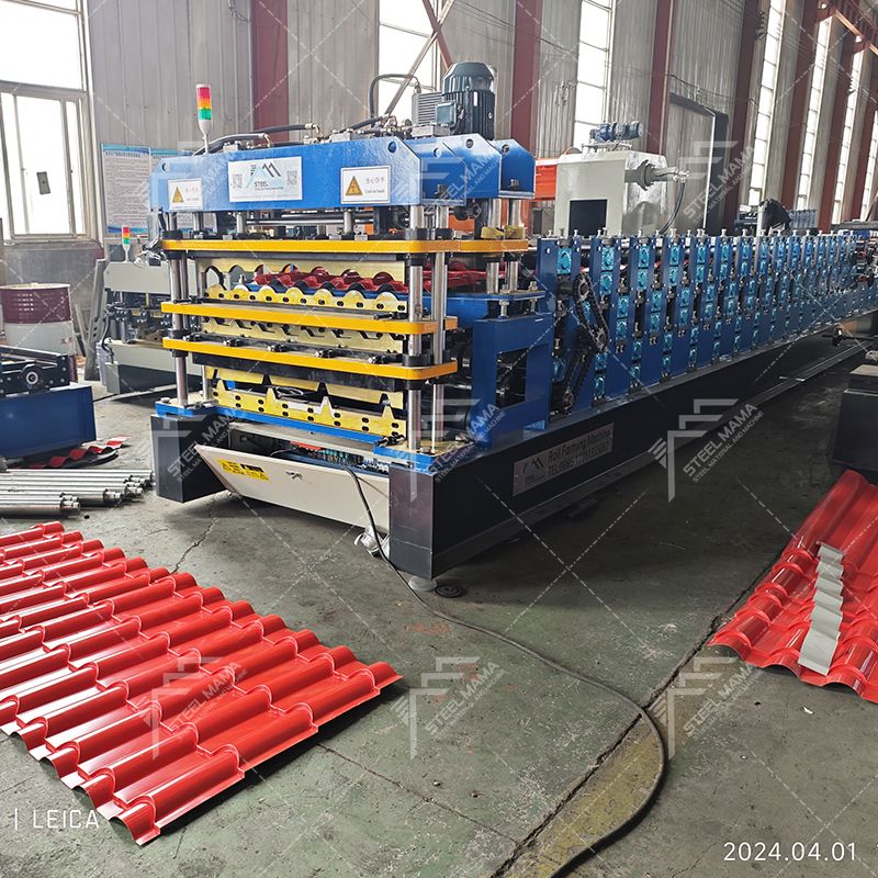 Mexico Popular TR4 Trapezoidal & R101 IBR & 966 Metal Steel Glazed Tile Triple Layer Roof Sheet Roll Forming Machine