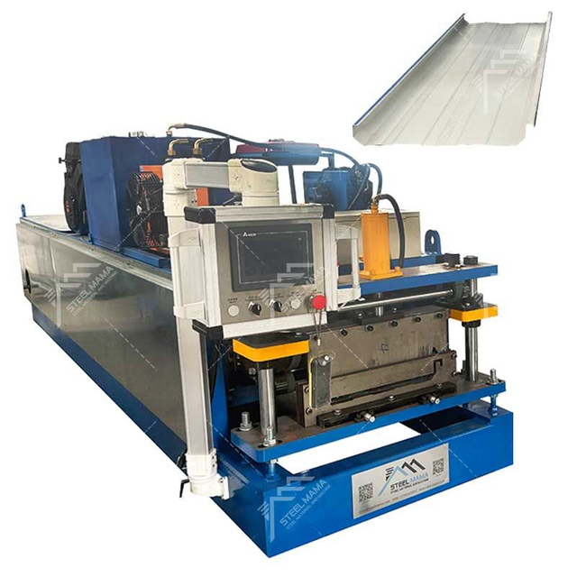 Steelmama Mexico Popular Full Automatic Kr18 Standing Seam Roll Forming Machine for Roofing Industry