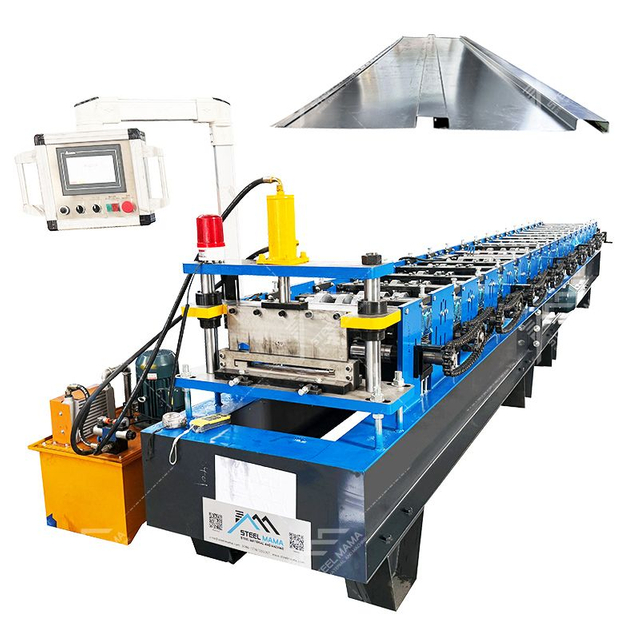 Russian Popular High Output Standing Seam Self Lock Metal Roofing Clip Panel Roll Forming Machine