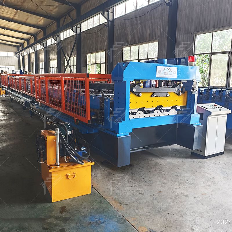 Indonesia Popular High Productivity Decking Floor Roll Forming Machine With PLC Control Machine