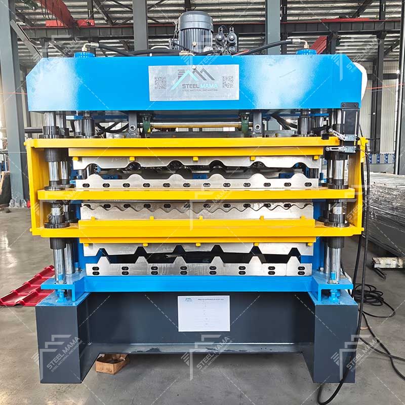Chile Popular Durable PV6 IBR & 988 Corrugated & 1025 Tile Three Layer Sheet Roof Panel Roll Forming Machine