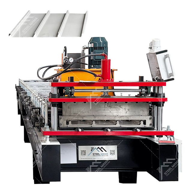 South Africa Popular High Efficiency Galvanized Steel 700 Spring Lock Roll Forming Machine