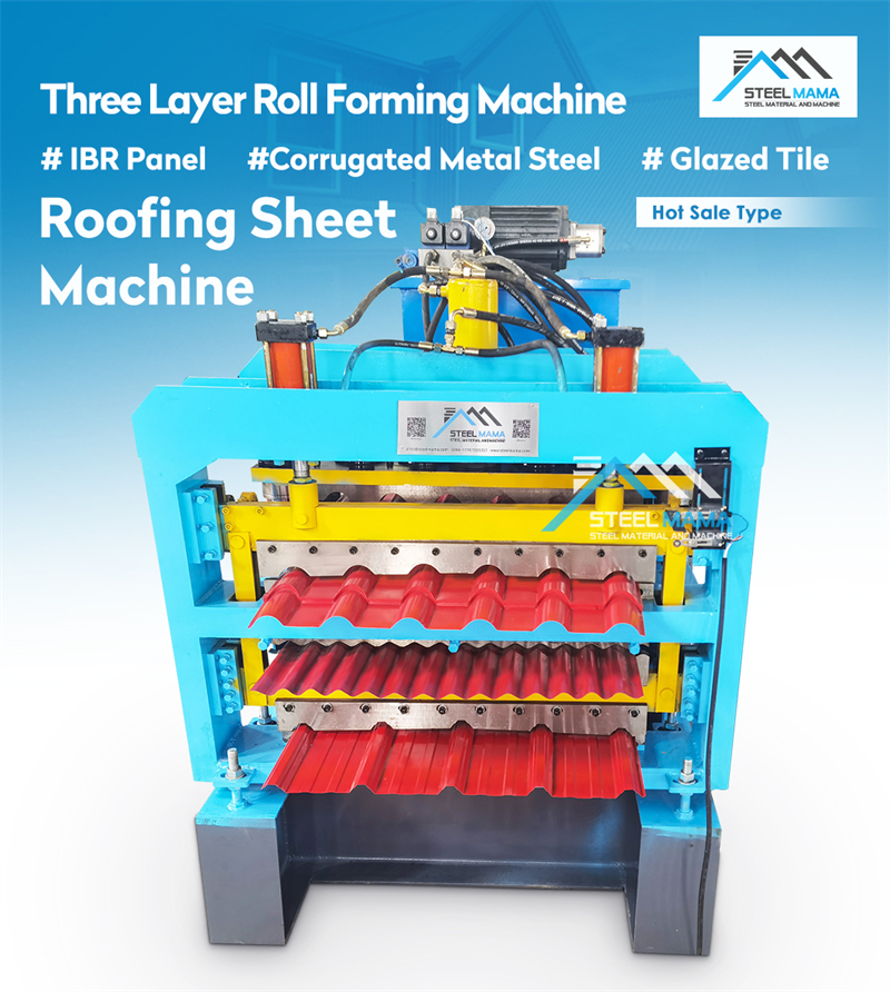 three layer roofing sheet making machine