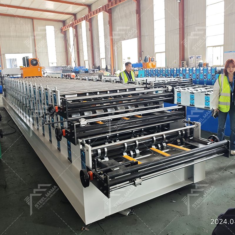 Canada Popular TR4 Trapezoidal & R101 IBR &1000 Metal Steel Glazed Tile Triple Layer Roof Sheet Roll Forming Machine