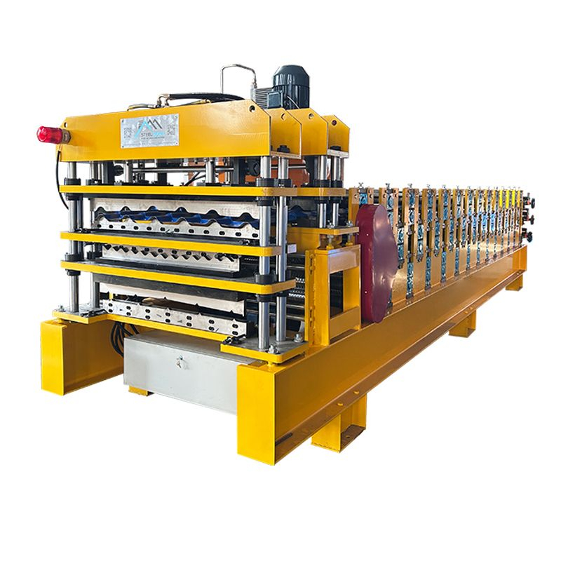 Chile Popular High Standard Automatic 1025 Tile & 5V & 836 Corrugated Roofing Sheet Three Layer Machine
