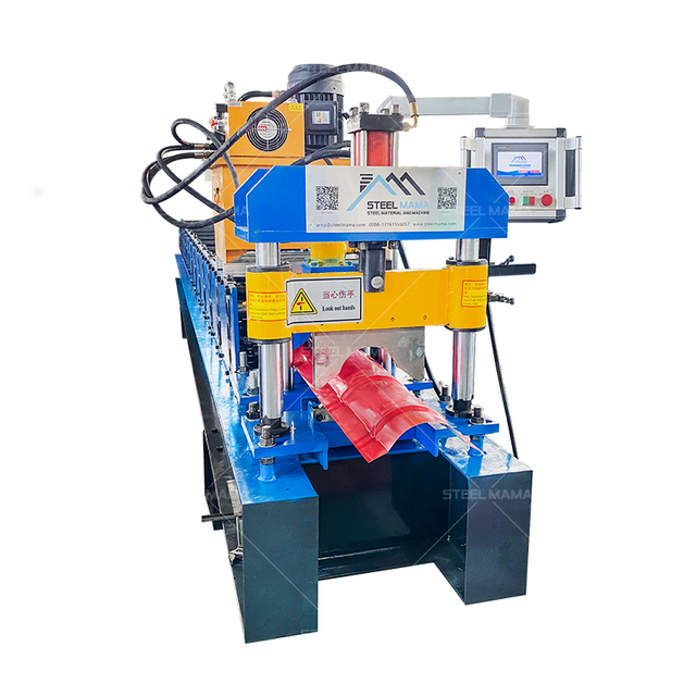 Automatic PPGI PPGL Galvanized Color Steel Metal 255 Roll Top Ridge Cap Roof Tile Roll Forming Machine