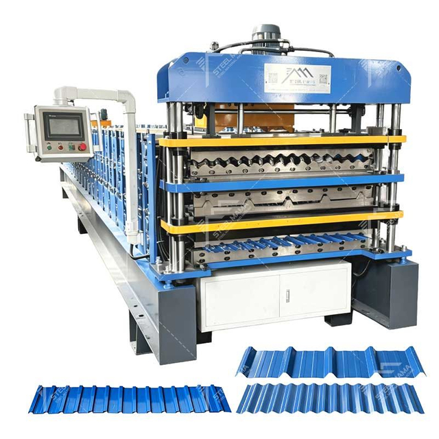 Premium 988 Corrugated & 1000 Trapezoidal & 996 Wall Panel Three Layer Roof Sheet Roll Forming Machine Line for Palestine