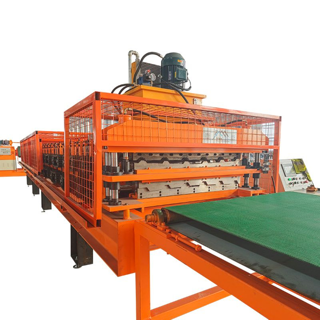 Germany Popular Full Automatic 1070 IBR & 1035 Trapezoidal Roofing Sheet Double Layer Machine