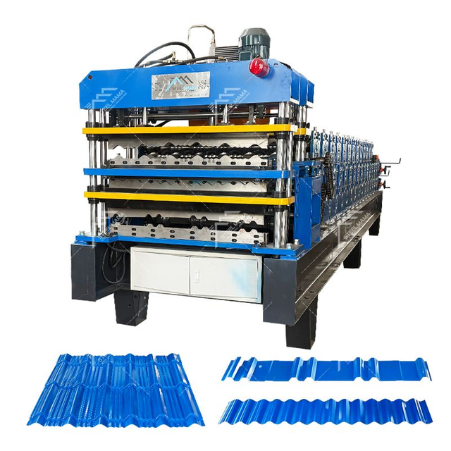 Uganda Popular High Productivity 1000 IBR & 800 Tile & 988 Corrugated Roofing Sheet Three Layer Machine