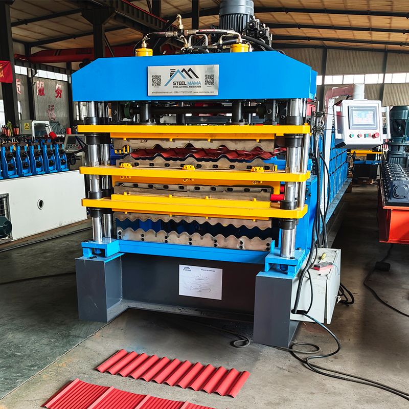 Chile Popular High Standard 800 Tile & 5V & 836 Corrugated Roofing Sheet Three Layer Machine