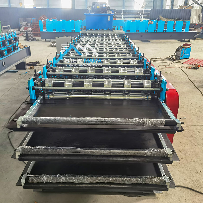Three Layer IBR Trapezoidal And Corrugated Glazed Tile Roofing Sheet Roll Forming Machine For Building Material