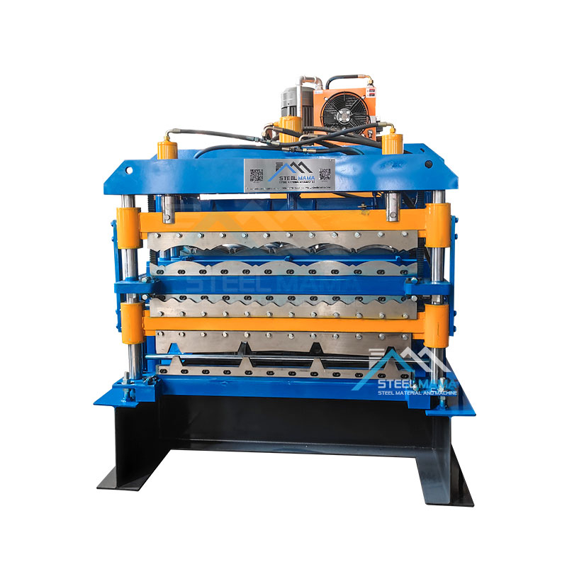 Triple Layer TR4 IBR And 988 Corrugated 1065 Glazed Tile Panel Cold Roll Forming Machine