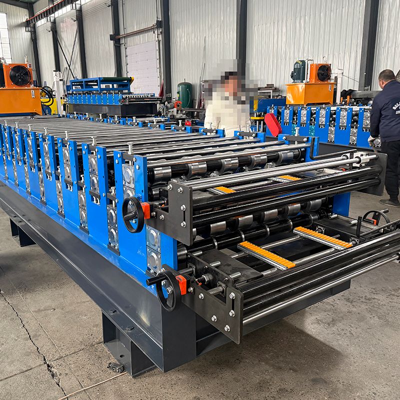 Turkmenistan Popular High Efficiency 820 Trapezoidal & 825 Trapezoidal Roofing Sheet Double Layer Machine