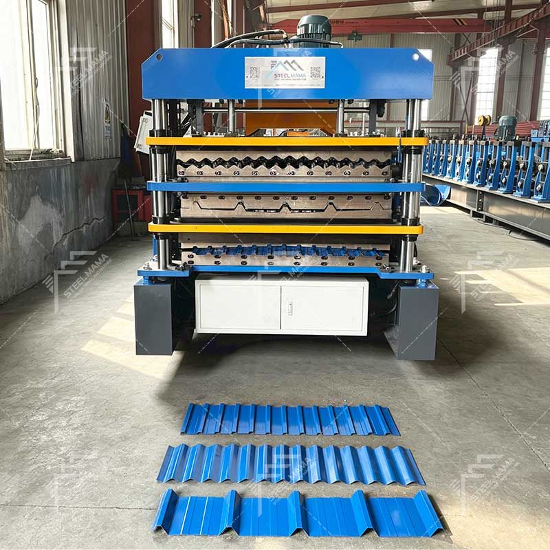 Premium 988 Corrugated & 1000 Trapezoidal & 996 Wall Panel Three Layer Roof Sheet Roll Forming Machine Line for Palestine
