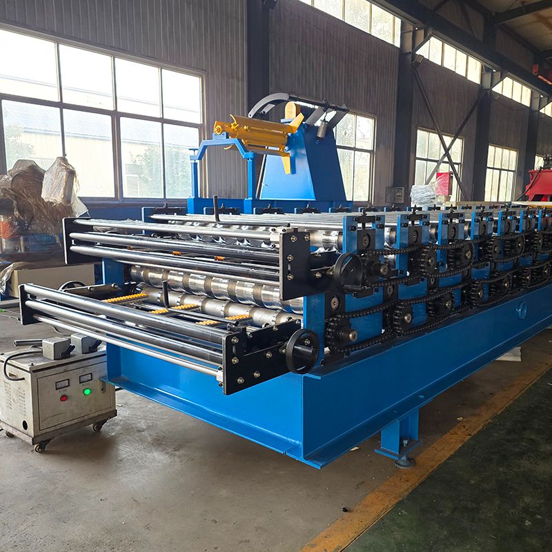 Colombia Popular High Performance R101 Trapezoidal & 966 Tile Roofing Sheet Double Layer Machine