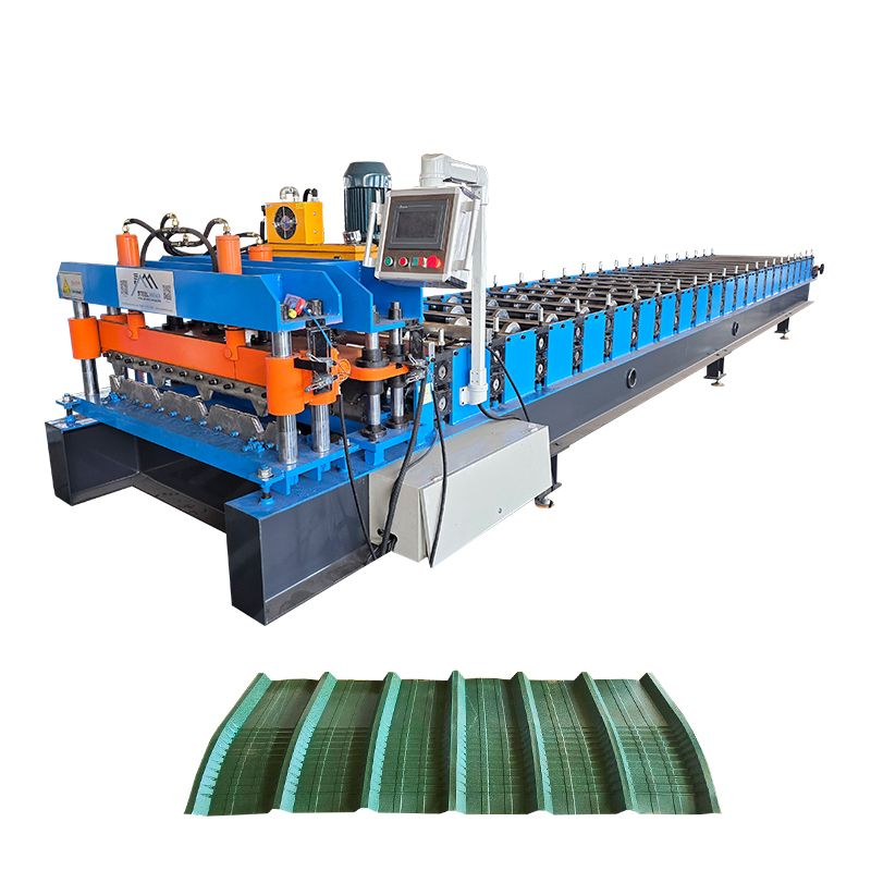 Chile Popular Long Lifespan PV4 Trapezoidal Roofing Sheet Roll Forming Machine with Crimping 