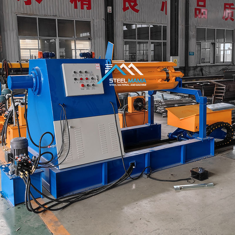 Full Automatic Steel Coil Automated Decoiling Hydraulic 7 Ton Uncoiler For Roll Forming Machine Line