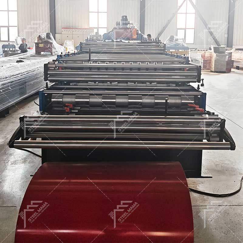 Chile Popular Durable PV6 IBR & 988 Corrugated & 1025 Tile Three Layer Sheet Roof Panel Roll Forming Machine